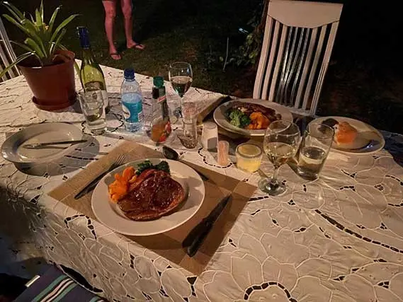 table full of food